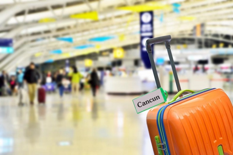 Suitcase at Cancun Airport