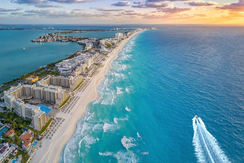 Cancun beach in summer