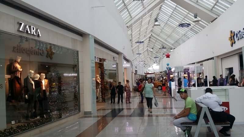 Stores at the Plaza Las Americas mall in Cancun