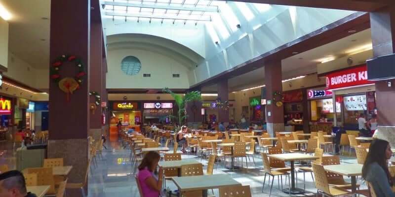 Food court at Plaza Las Americas in Cancun