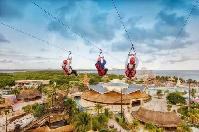 Zipline at Ventura Park in Cancun