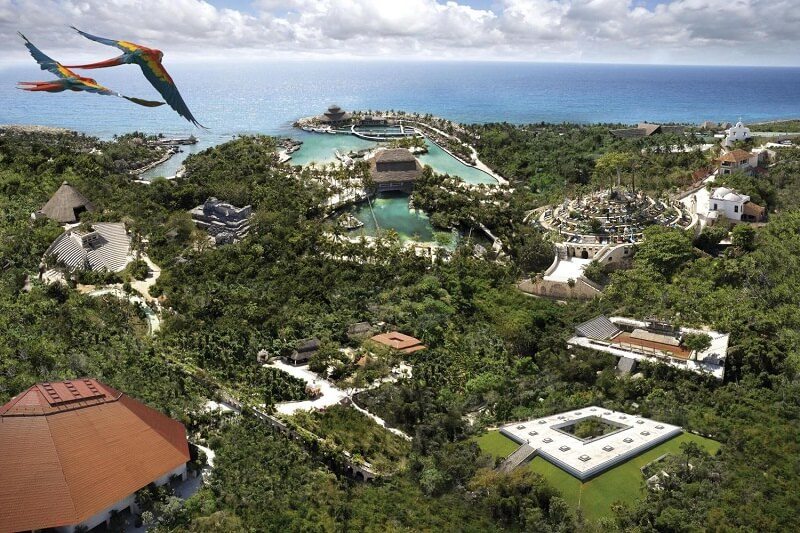 Panoramic view of the Xcaret park in Cancun