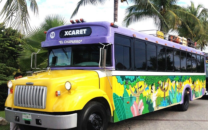 Bus at Xcaret Park
