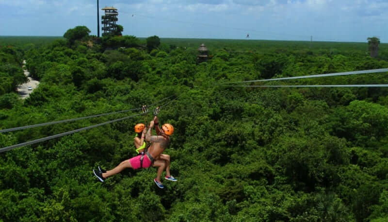 Ziplines at Xplor Park in Cancun