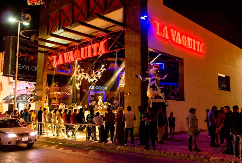 Entrance to La Vaquita bar and club in Cancun