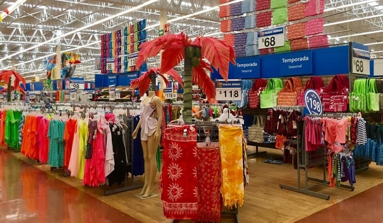 Inside Walmart in Cancun