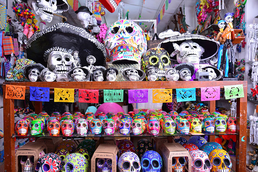 Souvenirs at market in Mexico City
