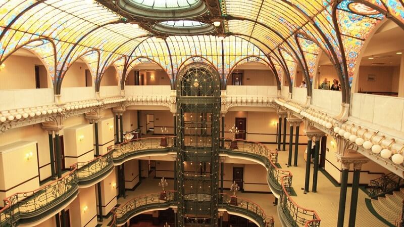 Inside the Gran Hotel in Mexico City