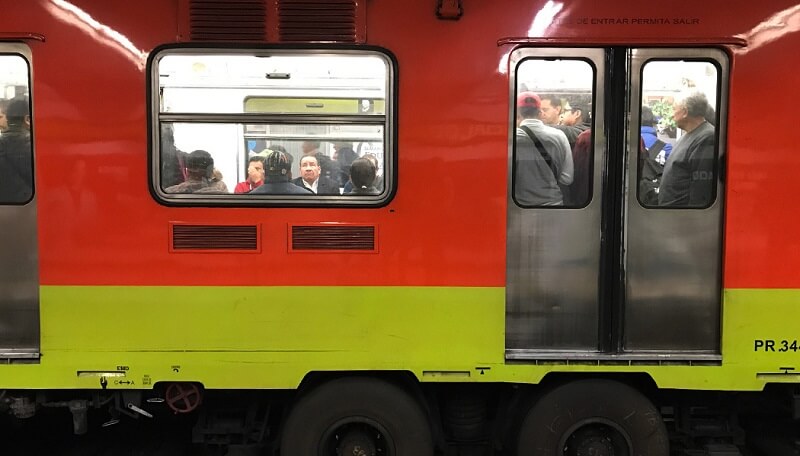 People on the subway in Mexico City