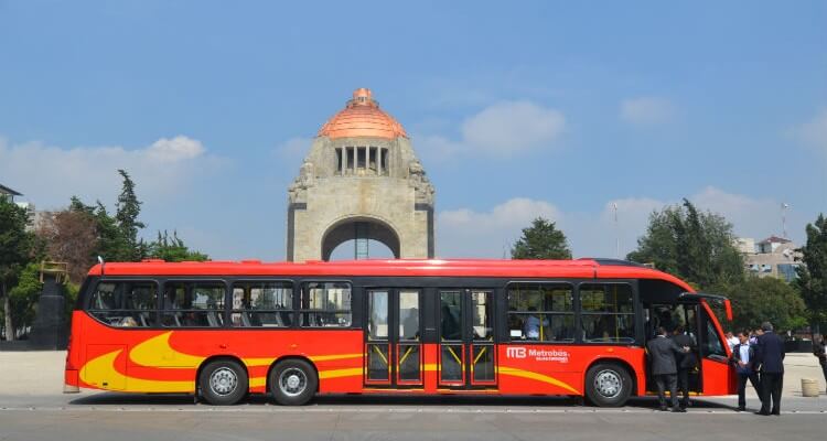 Metrobus in the center of Mexico City