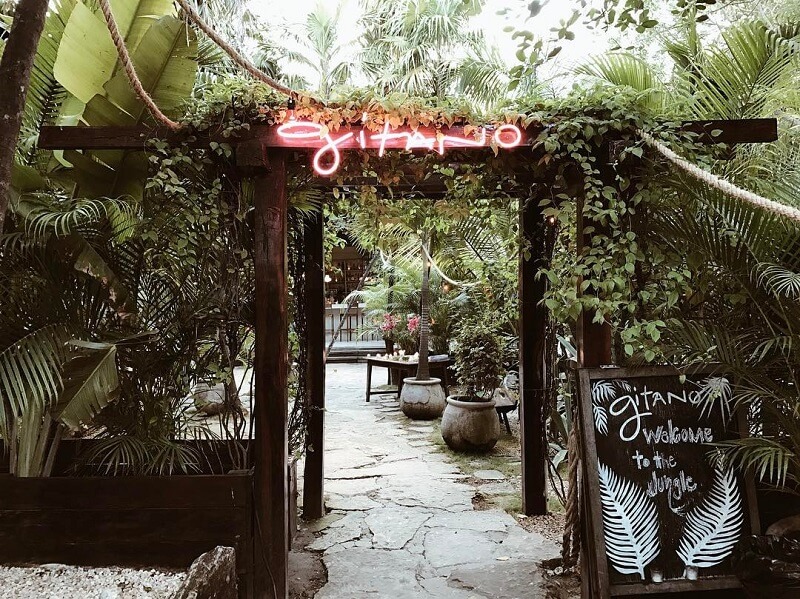 Entrance to the Gitano restaurant in Tulum