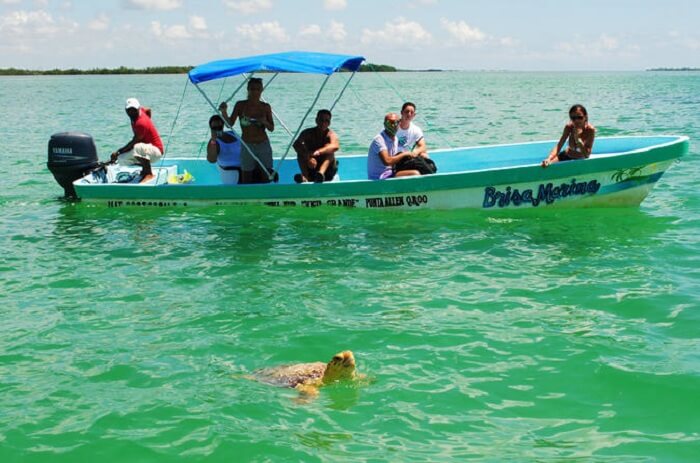 Visitors at the Sian Ka'an reserve in Tulum