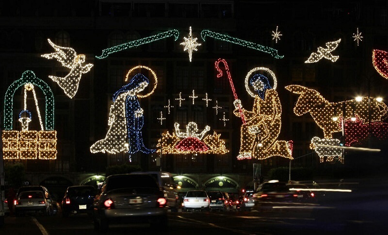 Christmas lights in México