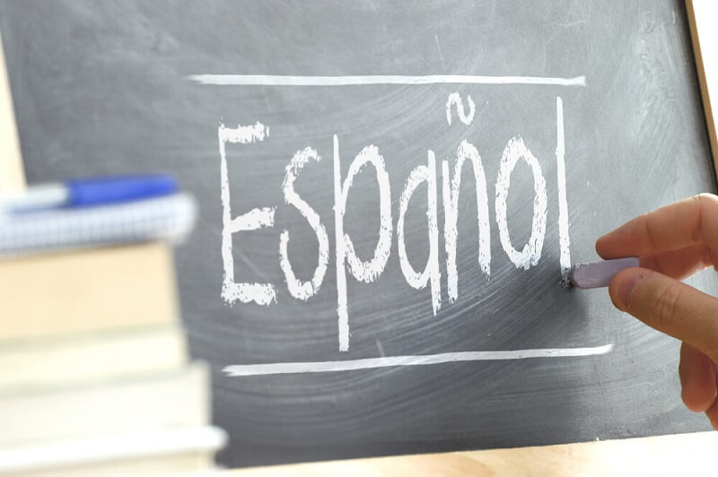 Chalkboard with the word Español