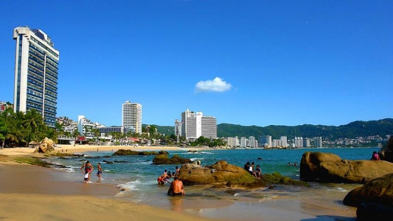 Beach in Acapulco in summer