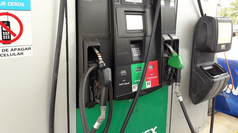 Gas station pumps in Mexico