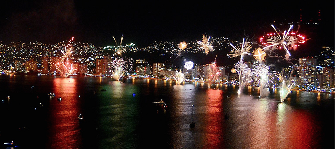 New Year fireworks in Acapulco