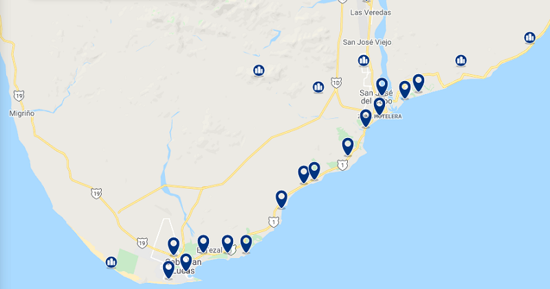 Map of the best region to stay in Los Cabos
