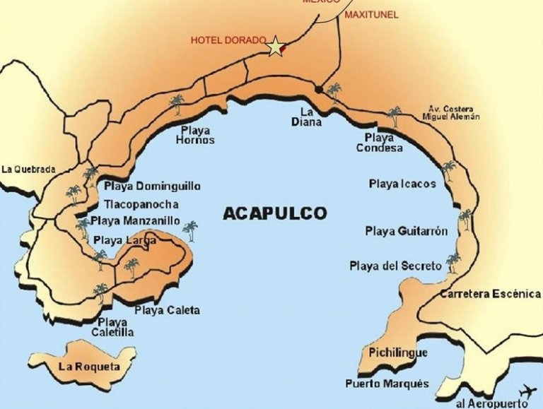 Tourist map of Acapulco - 2024