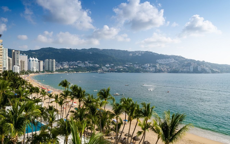 Morning on Caletilla Beach in Acapulco