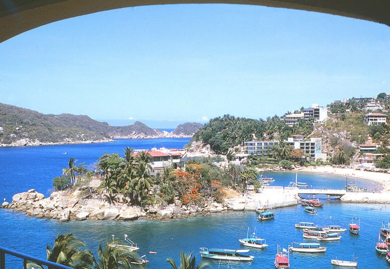 View of Caletilla Beach in Acapulco