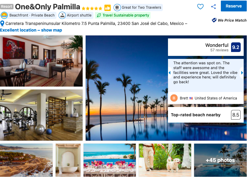 One&Only Palmilla in Los Cabos - Booking
