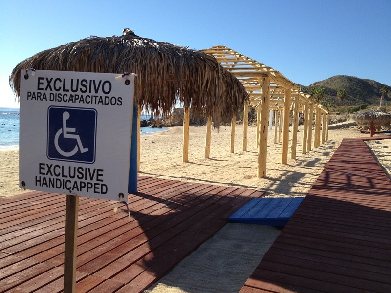 Disability Accessibility Sign at Chileno Bay in Los Cabos
