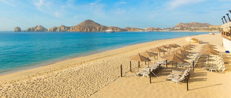 Umbrellas at Medano Beach in Los Cabos