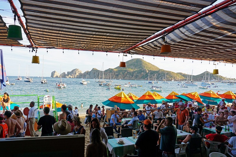 View from the Mango Deck Restaurant, Bar & Beach Club in Los Cabos