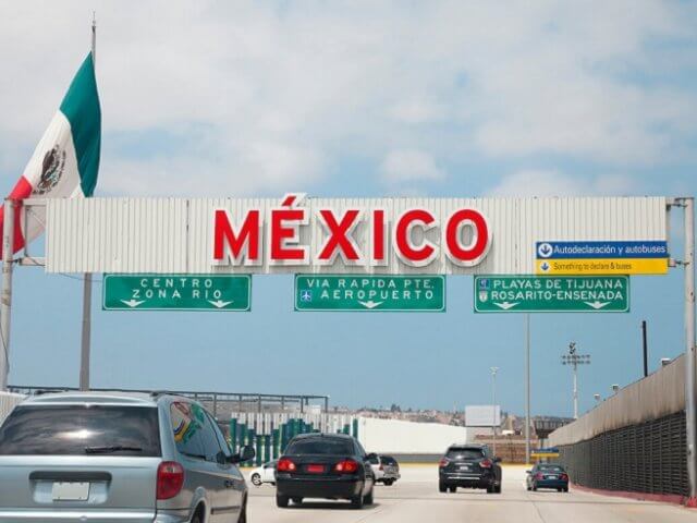 Mexico sign on the road
