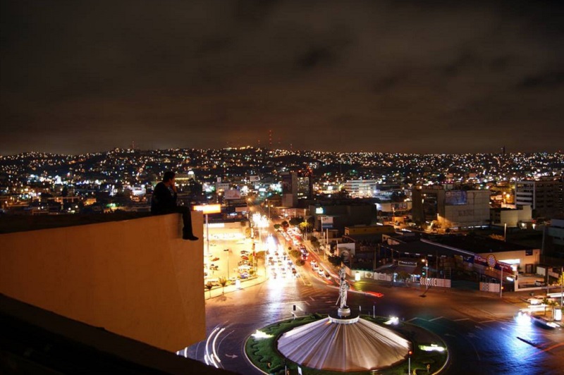 Revolución Avenue at night in Tijuana