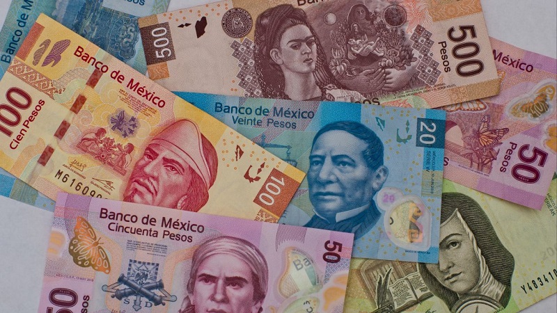 Mexican pesos in cash
