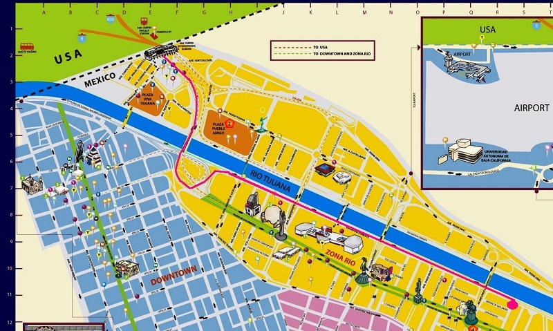 Tourist map of Tijuana