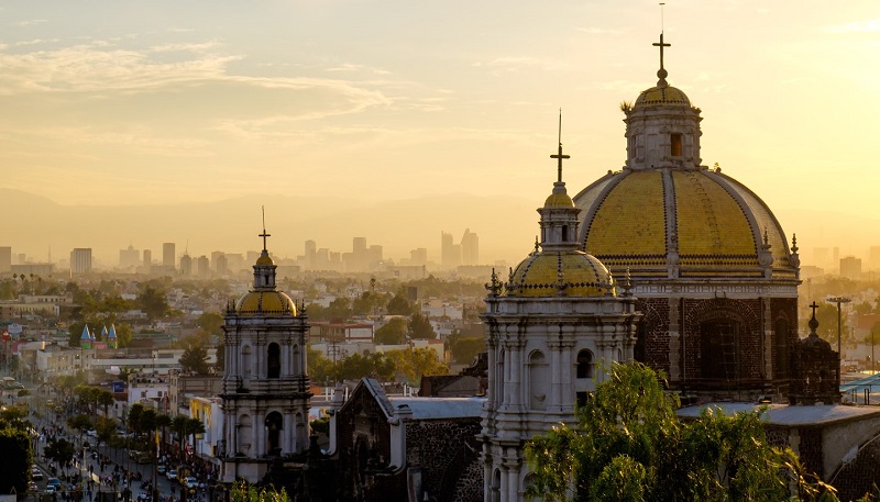 View of the Basilica of Guadalupe in Mexico City