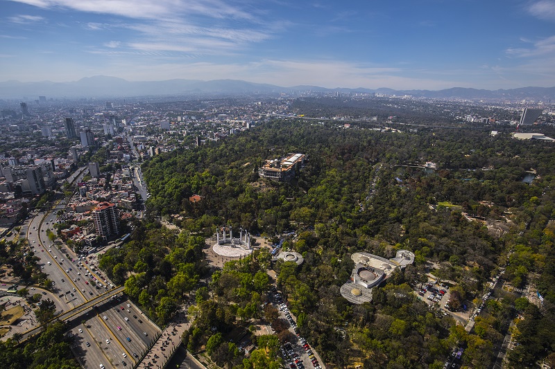 Chapultepec Forest on Paseo de La Reforma Avenue in Mexico City