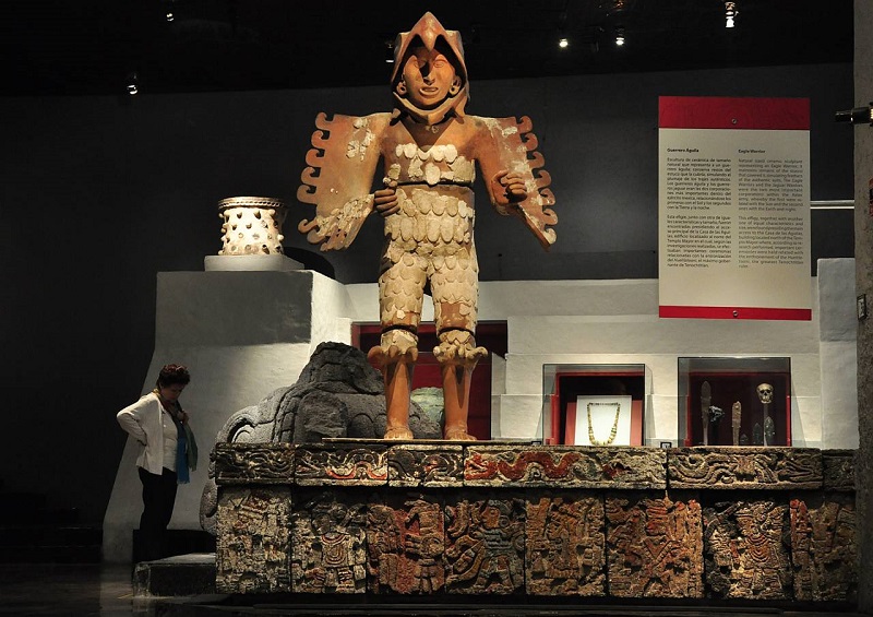 Inside the Templo Mayor Museum in Mexico City