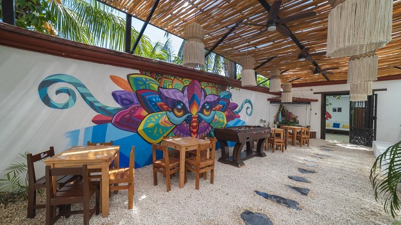 Inside the Nomads Hotel & Hostel in Cancun