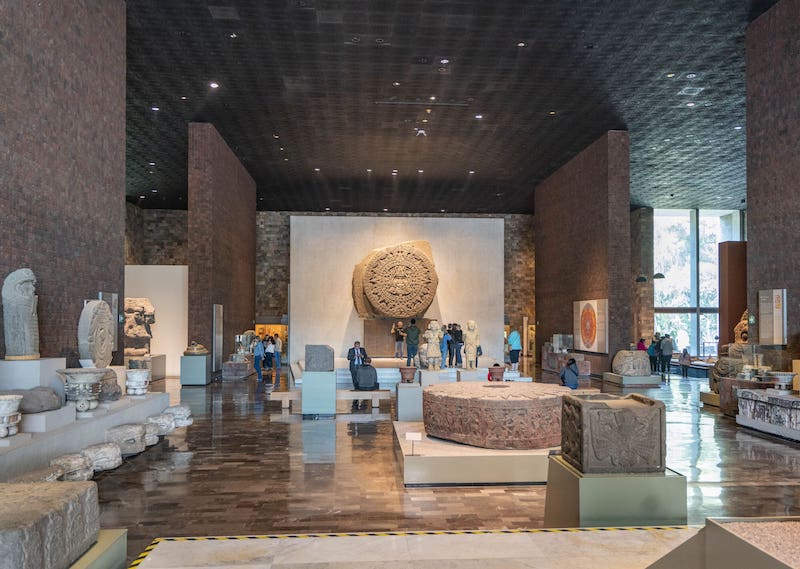 Area inside the National Museum of Anthropology in Mexico City